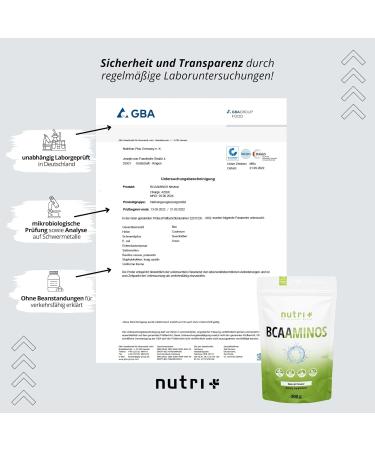 Nutri + BCAA Powder Green Apple 600g - High-Dose Vegan Amino Acids Complex - Instant BCAAs Supplement - Best Amino Acid Preparation for Energy & Recovery - Buy Online on GoSupps.com