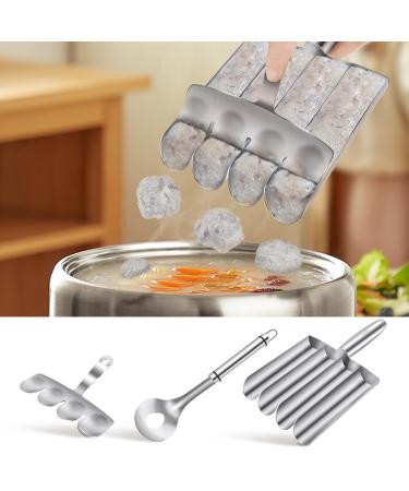 Meatball Maker Tool Safe Stainless Steel Meatball Making Convenient Meatball Scoop Ball Maker Solid Easy to Clean Meatball Making Set Multipurpose Cooking Tool for Cooking CA(Style 1)