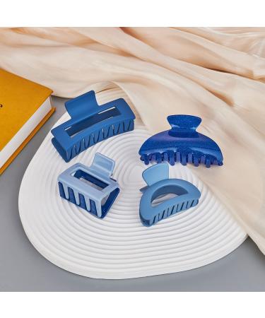 LILIE&WHITE 4 Pack Blue Hair Claw Clips - Large and Medium Rectangle Clips for Women - Strong Hold Non-slip Hair Accessories - Buy Online on GoSupps.com
