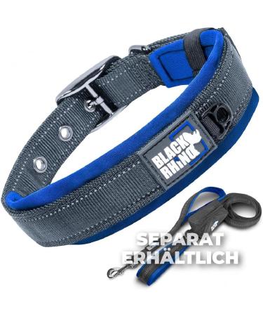 Black Rhino Comfort Collar - Super Soft Neoprene Dog Collar for All Breeds | Adjustable Reflective & Weatherproof | Medium Sports Blue/Gray - Buy Online on GoSupps.com