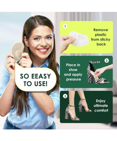 Metatarsal Pads & Heel Inserts for Women | Ball of Foot Cushions & Arch Support | All Day Pain Relief | Reusable Heel Pads for Loose Shoes | 3 Pairs Beige Black & Clear - Buy Online on GoSupps.com