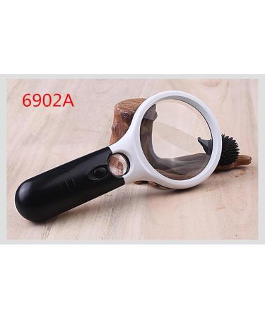 Double Lens with 3 LED Lights Racket Handheld high Power Reading Plastic Magnifying Glass with Lights 6902white free - Buy Online on GoSupps.com
