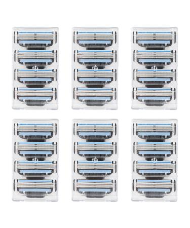 Eiaigky Pack of 24 Turbo Refill Blades for Men's Razors Replacement Blades for Professional Shaving Ideal