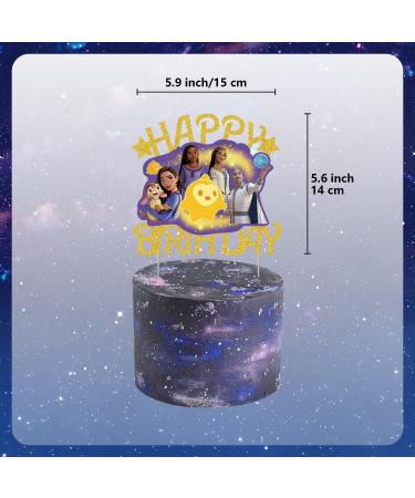 Wish Birthday Sparkling Cake Topper& Cupcake Topper Party Cake Decoration Picks (1pcs Cake/24pcs Cupcake Topper) - Buy Online on GoSupps.com