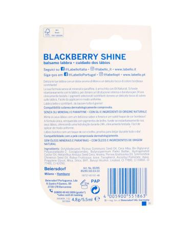Buy Labello Blackberry Shine Lip Balm 5.50ml - Colorful Blackberry Flavor & 24-Hour Moisturizing - Natural Ingredients - International Shipping - Buy Online on GoSupps.com