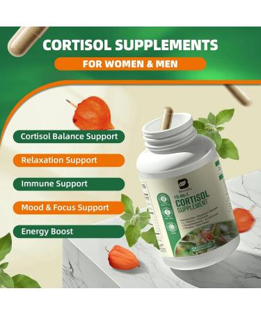 Cortisol Supplements for Women Men 10-in-1 Cortisol Detox with Ashwagandha Magnesium L-Theanine Balanced Cortisol Levels Night & Calm Support 120 Vegan Capsules 120 Count (Pack of 1) - Buy Online on GoSupps.com