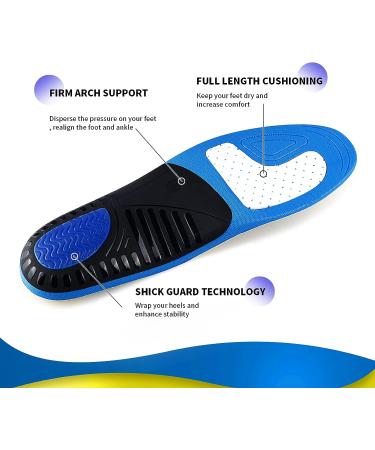 Orthotic Inserts for Flat Feet & Plantar Fasciitis Relief - Gel Insoles for Heel Pain - Yellow - Size M(Men 8.5-10/Women 9.5-11) - Buy Online on GoSupps.com