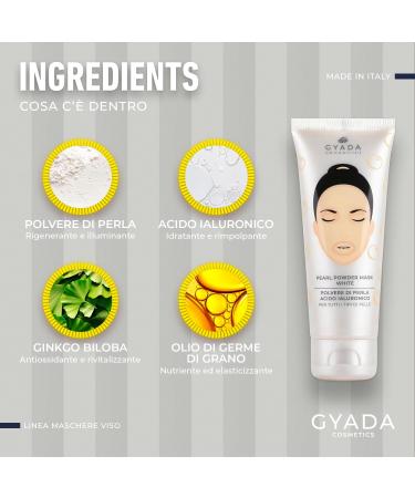  GYADA COSMETICS GYADA COSMETICS Pearl Powder Mask White Moisturizes and Repairs Face Mask with Anti-Aging and Healing Action Suitable for All Skin Types with Pearl Powder and Hyaluronic Acid 75 ml - Buy Online on GoSupps.com
