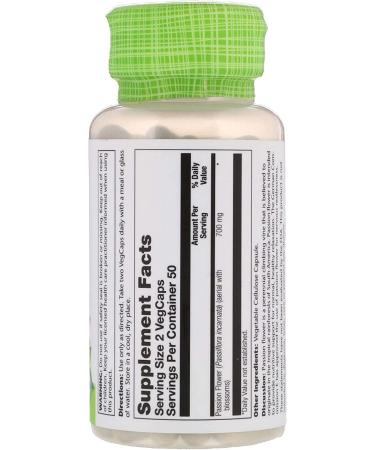 Solaray Passion Flower 350mg 100 VegCaps - Pack of 3 | Natural Stress & Anxiety Relief - Buy Online on GoSupps.com