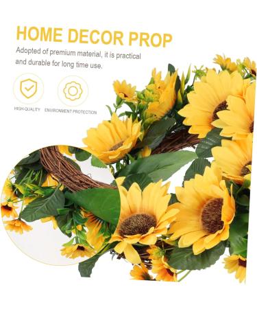 LIFKICH 1pc Simulated Sunflower Front Door Wreaths Green Home Decor Home Decor Prop Door Hanging Wreath Thanksgiving Wreath Greenery Garland Rose Decor Silk Cloth Plastic Door Trim - Buy Online on GoSupps.com