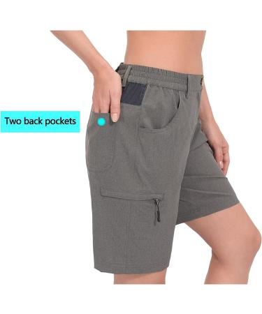 Little Donkey Andy Women's 9 Inseam Golf Shorts - Lightweight Quick Dry Hiking Shorts - Zippered Pockets - Gray Heather Large - Buy Online on GoSupps.com