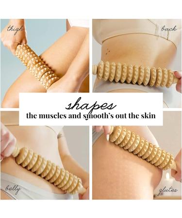 Tuuli Anti Cellulite Massage Set - 2x Wooden Massage Rollers with Handle for Maderotherapy | International Shipping Available - Buy Online on GoSupps.com