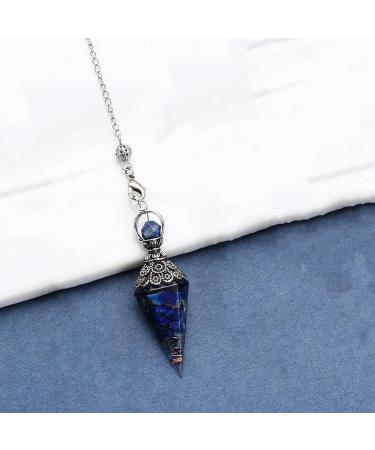 BACTIM Lapis Lazuli Healing Stones and Crystals Dowsing Pendulum Healing Crystal Points Gemstone Pendulum Scrying Dowser Reiki Crystals Resin Chip Stone Divination Wicca Crystal Therapy Meditation - Buy Online on GoSupps.com