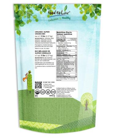 Organic Super Grains Blend 5 Pounds - Millet, Buckwheat, Quinoa Mix | Non-GMO, Vegan, Bulk Superfood - Buy Online on GoSupps.com