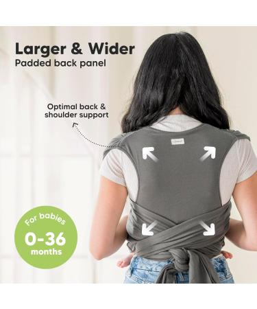 Keababies D-Lite Elastic Baby Sling Carrier | Newborn Ring Sling | Easy On Baby Carrier in Graphite - Buy Online on GoSupps.com