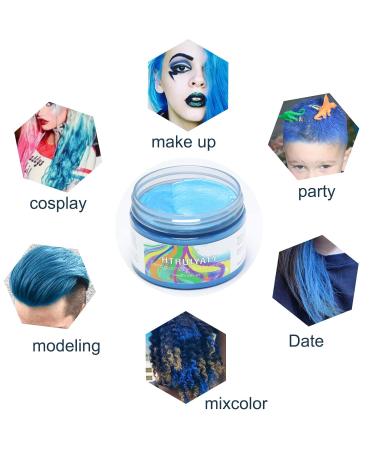 Buy Temporary Blue Hair Color Wax | Washable Natural Hair Spray for Kids & Adults | Perfect for Cosplay Halloween & Parties - Buy Online on GoSupps.com