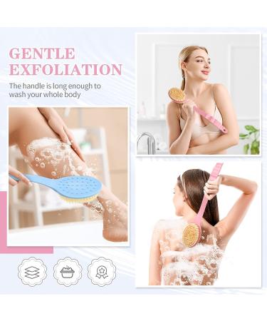 12-Piece Long Handle Bath Body Brush Set for Women - Pink and Blue - Buy Online on GoSupps.com