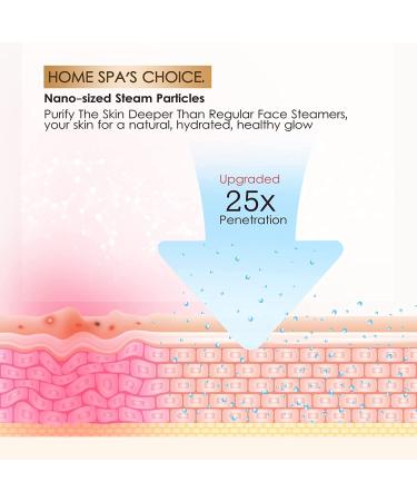 Nano Ionic Facial Steamer - LCD Display, Hot Mist Hydrating Moisturizer for Unclogging Pores, Home Spa Quality, Black Gold - Buy Online on GoSupps.com