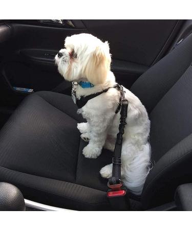 LauCentral Dog Seat Belts for Car 2 Packs Headrest Restraint Puppy Safety Adjustable Dog Car Seatbelts and Strong Leash Leads Accessories for Dogs Cats Pets Black - Buy Online on GoSupps.com