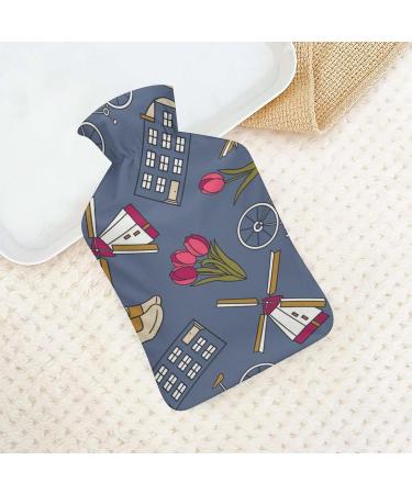 City Hot Water Bottle with Plush Cover | Hand Warmer for Adults & Children - 26.5x15.3cm | International Shipping Available - Buy Online on GoSupps.com