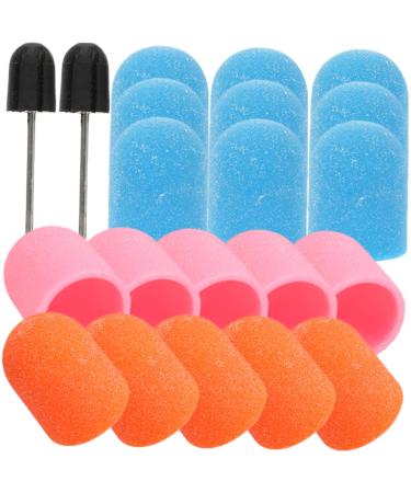 3 Sets Nail color sand cap nail art kit manicure tool grinding head nail polisher sand cap Sanding Caps nails sanding head nail sanding cap drill portable Inner ring plastic