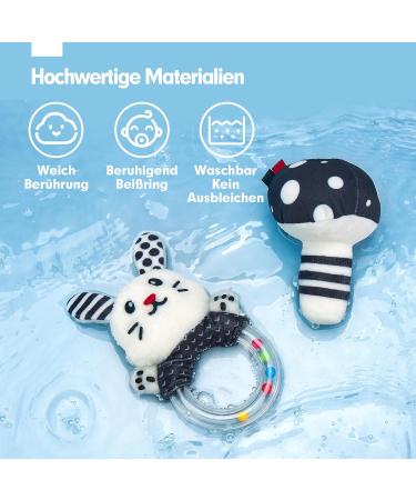 Hahaland Baby Toys 0-6 Months | 30 TLG Black & White Educational Set | Montessori Fabric Book & Stroller Toys | Brain Development Gift - Buy Online on GoSupps.com