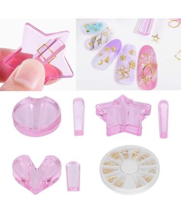 Embossed Mold Nail Tools Nail Charm Mold Gold Stickers Decals Decoration Embellishment Bending Supplies Heart Shape Nail Art Equipments Metal Frame Bending Curve Shaping Press Tools