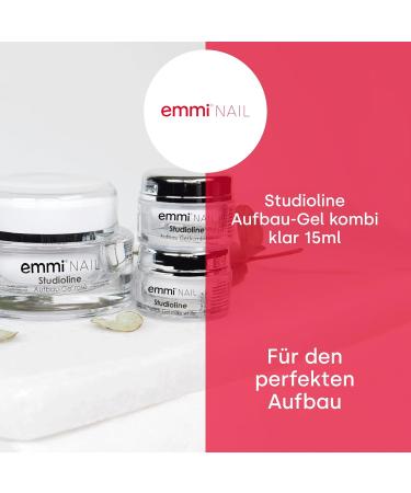 Emmi Nail Studioline Building Gel Kombi Clear - LED UV BauGel for Natural Nail Reinforcement - 15ml | Medium Viscosity & Self-Smoothing - Buy Online on GoSupps.com