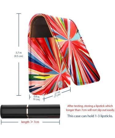 Shop Colorful Stripes Leather Lipstick Case | Mini Lip Gloss Organizer with Mirror - V826j7bqdl | International Shipping Available - Buy Online on GoSupps.com