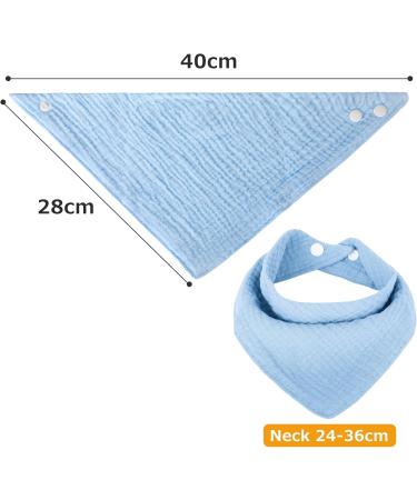 Hanmir Triangular Cotton Muslin Baby Bibs - 4 Pack Adjustable Snap Drool Bibs for Boys & Girls | Soft & Absorbent Spitting Towels - Buy Online on GoSupps.com