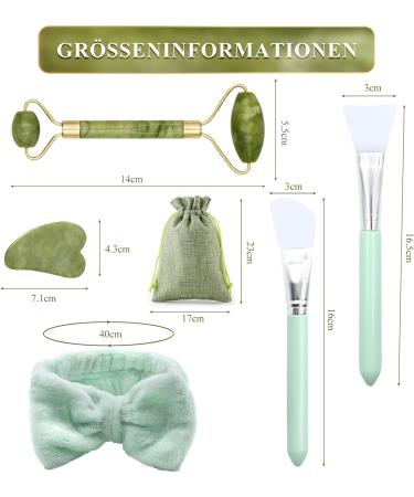 Buy Scettar 6-Piece Jade Gua Sha Set - Natural Facial Roller & Massager for Eye Swelling & Skin Tightening | International Shipping Available - Buy Online on GoSupps.com