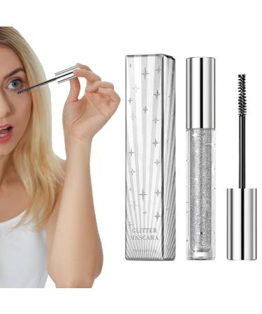 Glitter mascara glitter mascara for eyelashes - Smudge-proof volumizing and curling mascara long-lasting thickening mascara for women shimmering natural makeup for concert parties