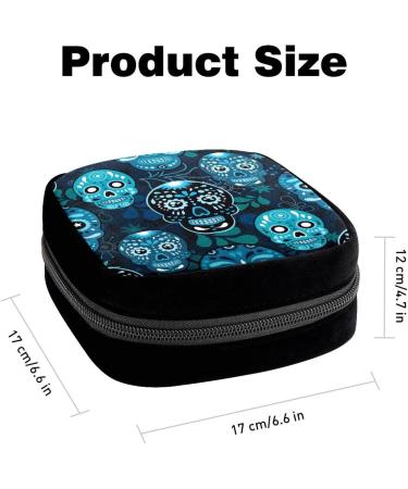 Period Bag Sanitary Napkin Storage & Makeup Pouch - Blue Mexico Sugar Skull Color1994 - Buy Online on GoSupps.com
