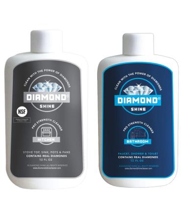 Diamond Shine Professional Combo Pack Bathroom & Kitchen Cleaners Hard Water Remover Shower Doors Cooktops Stainless Steel Faucets