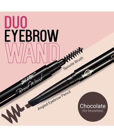 Skone Cosmetics Brow Wand Eyebrow Pencil - Chocolate 0.1 oz | Retractable & Waterproof Brow Liner for Sleek Brunette Eyebrows - Buy Online on GoSupps.com