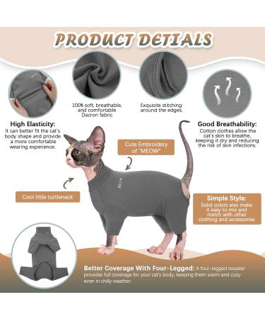 Hjyokuso Sphynx Cats Clothing | Breathable Cat Sweater & Warm Catwear for Sphynx Cornish Rex Devon Rex & Peterbald - Buy Online on GoSupps.com