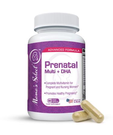 Mama's Select Prenatal Vitamins for Women with Iron Vitamin D DHA and Folic Acid for Pregnant Women Methyl Folate Safe for MTHFR - Slow-Release Supplement Gentle on Stomach 60 Veggie Capsules - Buy Online on GoSupps.com