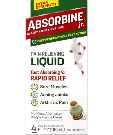 ABSORBINE JR. Extra Strength Pain Relieving Liquid for Muscle Joints Arthritis Pain with No-Mess Applicator 4 Oz - 3 Pack - Buy Online on GoSupps.com