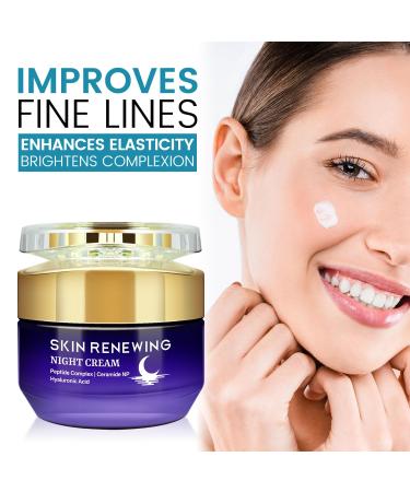 PEGO Anti-Aging Night Face Cream, Anti-Wrinkle Night Cream for Ladies, With 3 Essential Ceramides & Peptide Complex, Moisturizes & Visibly Smooths Fine Lines & Texture, 50g/e1.764oz - Buy Online on GoSupps.com