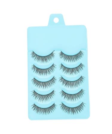 Beavorty 5 Pairs Cross False Eyelashes False Lashes Fake Eyelash Lashes with Color Short Eyelashes Thick False Eyelashes Dramatic Eyelashes Stick on Eyelashes Cross Section a03 Extend