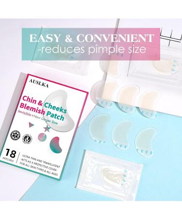 AUSLKA Pimple Patches for Chin & Cheeks - 18 Hydrocolloid Blemish Patches - Buy Online on GoSupps.com