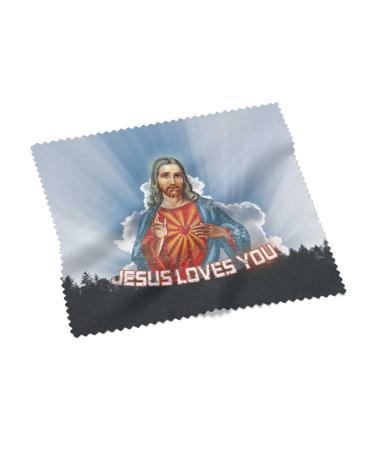 Urban Backwoods Jesus Loves You Microfiber Cloth Glasses Cleaning Cloth