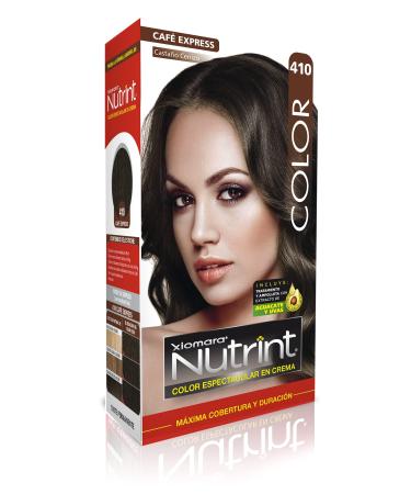 Xiomara Nutrint Hair Color Cream 410 Caf Express/Tinte Casta o Cenizo 410