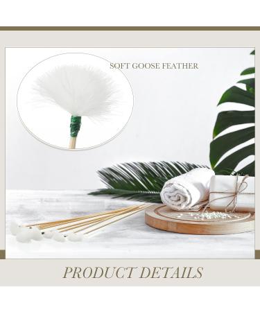 100 Pcs Goose Feather Ear Pick Bamboo Handle Ear Wax Remover - Ear Cleaner & Care Supply - Buy Online on GoSupps.com