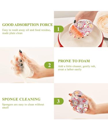 3-Pack Cleaning Kitchen Sponges Oval Santa Claus Kitchen Cellulose Dishwashing Wood Pulp Cotton one sizex3 Santa Claus Pink - Buy Online on GoSupps.com