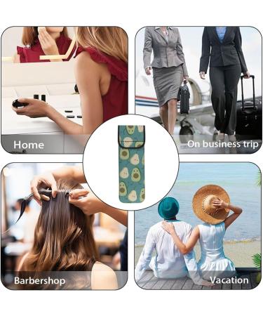 Avocado Print Curling Iron Holder Cover | Heat Resistant Neoprene Bag for Women & Girls - 2 Pocket Design - Buy Online on GoSupps.com
