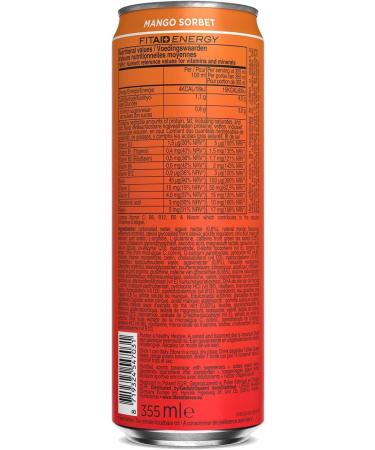 FITAID ENERGY DRINK 105mg Natural Caffeine Keto Mango Sorbet Optimum Performance Formula: Paleo Vegan & Gluten-Free No - Buy Online on GoSupps.com