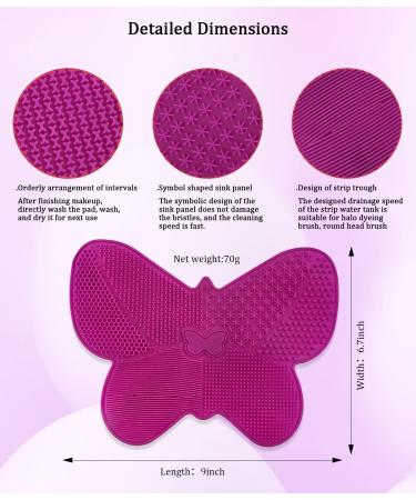 Silicone Makeup Brush Cleaner Mat - Big Size Portable Scrubber for Cosmetic Brushes - Rose Red - Buy Online on GoSupps.com