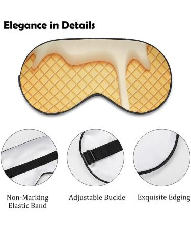 Soft Blackout Eye Mask for Sleeping - Adjustable Straps & Yellow Ice Cream Waffle Design - Perfect for Women & Travel - Buy Online on GoSupps.com