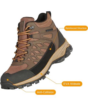FREE SOLDIER Men's Waterproof Hiking Boots - Lightweight & Breathable Ankle Boots for Trekking - Black/Brown, Size 12 - Buy Online on GoSupps.com